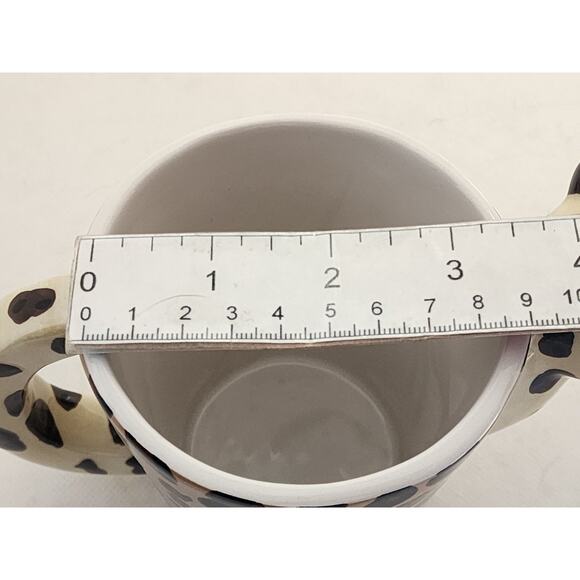 MUG/CUP-Leopard Print-Leopard Head and Handle, Unique, Holds 8 oz/1 cup - Picture 10 of 13